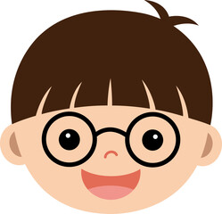 안경을 쓰고 있는 남자 아이