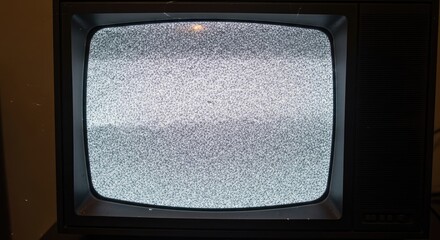 Vintage TV with static noise