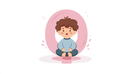 Cute Baby Boy with Male Gender Symbol Vector Illustration