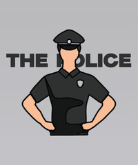 Police vector with Gray Color and Corp The Police