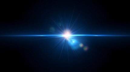 Obraz premium Glowing vector blue light rays effect with dawn glare and transparent shining flash