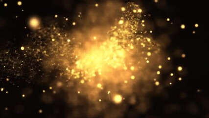 Luminous gold dust swirls against a dark void - Powered by Adobe