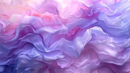 Elegant Flowing Fabric Abstract Pastel Silk Wave in Purple and Pink.