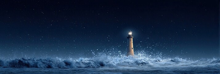 Lighthouse amidst a stormy night (2)