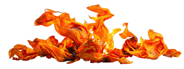 Fiery flames against a black background.  Flames are orange, yellow, and red, with a defined edge