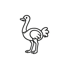 Fototapeta premium Ostrich cartoon outline vector drawing coloring book animal illustration, generative ai