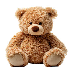 Obraz premium Adorable light brown teddy bear sitting on black background