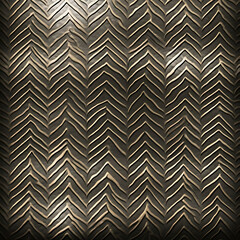A detailed bronze surface displays a repeating chevron design for an elegant backdrop.