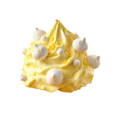 Lemon Meringue Dessert with Golden Accents - Close-up Studio Shot