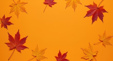 Obraz premium モミジの葉の背景画