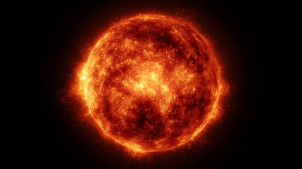 Digital Rendering of a Fiery Stellar Body