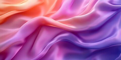 Fototapeta premium Abstract Colorful Satin Fabric with Smooth Waves in Soft Pink Purple and Blue Shades