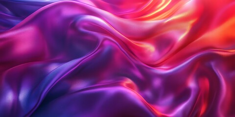 Fototapeta premium Vivid Abstract Colorful Satin Fabric with Smooth Flowing Texture