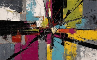 Abstract art explosion of vibrant colors