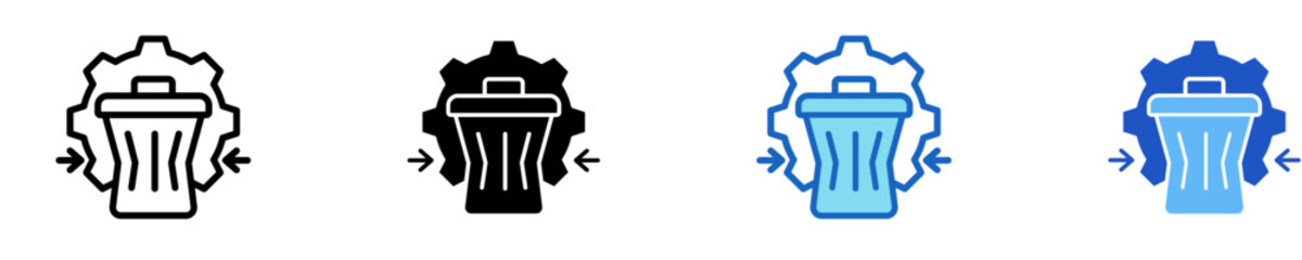 Minimal Waste  Icon Set Multiple Style Collection
