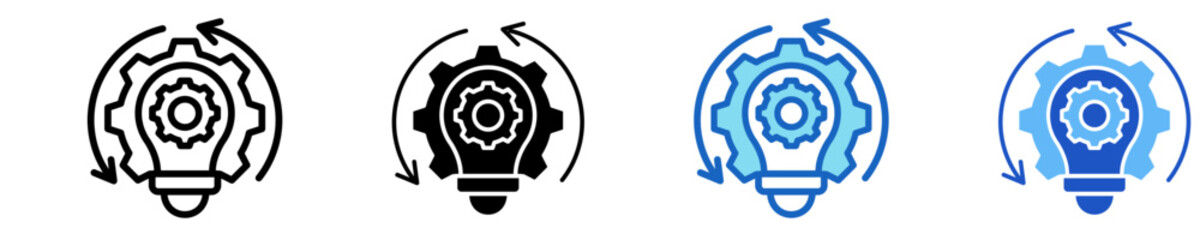 Process Improvement  Icon Set Multiple Style Collection
