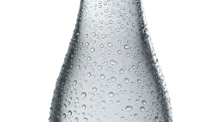 Bottle of cold water on white background isolated and transparent.