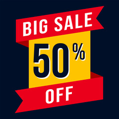 Big Sale % Discount label, vector illustration