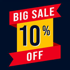 Big Sale % Discount label, vector illustration
