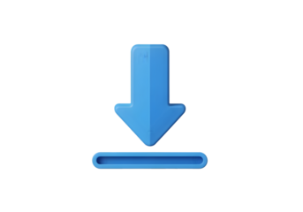 Get it now dynamic blue download arrow icon symbolizing data transfer and digital access