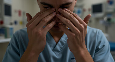 Stressed Healthcare Worker in Hospital: Burnout and Fatigue Among Medical Professionals