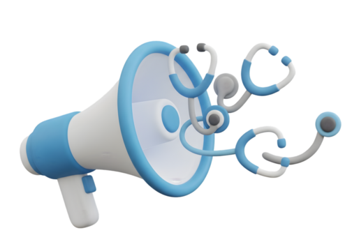 Announce health news loudly with this medical megaphone and stethoscope graphic