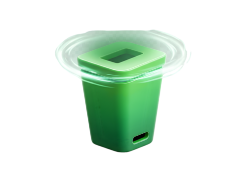 Vibrant green abstract digital object with glowing outline, perfect for tech or science concepts. - Powered by Adobe