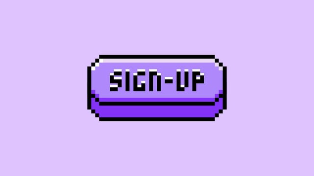 픽셀아트 스타일의 움직이는 회원가입 버튼 -  Animated Pixel Art Sign-up Button for Games