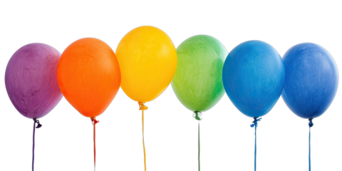 Colorful balloons in a spectrum of rainbow hues