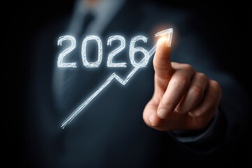 2026 Business Growth Projection: Upward Arrow Symbolizing Future Trends