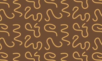 Beige curvy lines on brown background