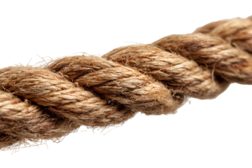 Closeup of a thick twisted rope natural fiber texture
