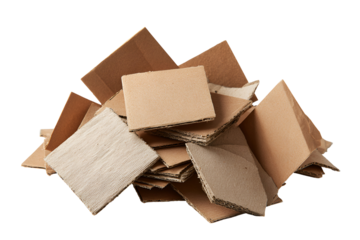 Cardboard scraps pile recycling waste material