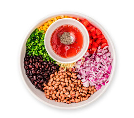 vegetables and nuts with sauce 