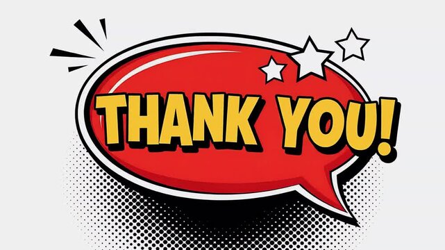 Thank you message Pop art style Comic book speech bubble Halftone effect Gratitude expression high quality professional