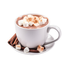 Hot chocolate marshmallows cinnamon sticks cozy winter drink