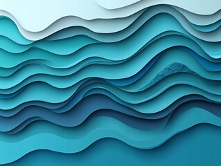 Fototapeta premium Abstract Blue Wave Pattern on White Background for Modern Design