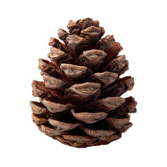 Brown Pine Cone Isolated on Black Background
