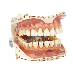 Dental Model Showing Implants and Orthodontic Appliances