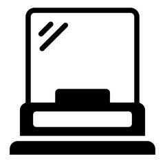 glass display glyph icon showcasing protected museum artifact