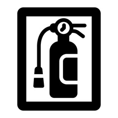 fire extinguisher glyph icon ensuring safety in museum building