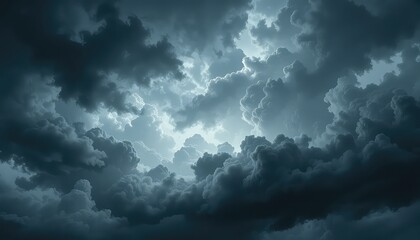 Fototapeta premium A dramatic sky filled with dark and ominous storm clouds creating a sense of impending weather change