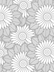 Fototapeta premium PrintFlowers Coloring Pages For Adules