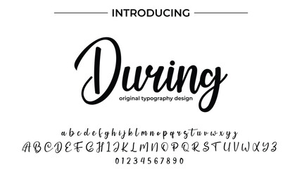 During - Elegant Script Font for Smooth Handwritten Design and Creative Typography