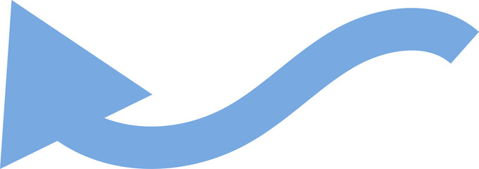 Abstract Blue Curved Arrow Upward Progress Concept