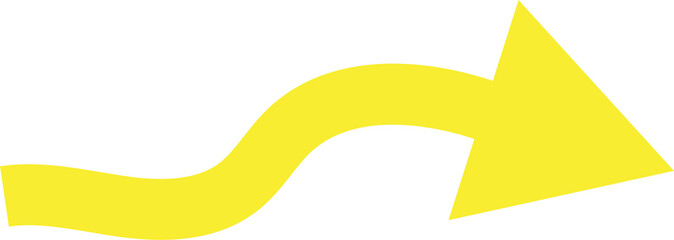Abstract Yellow Curving Arrow: Upward Progress Graphic