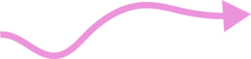 Pink Curving Arrow: Gentle Progress Graphic Design Element