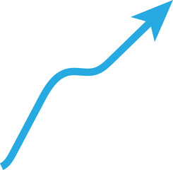 Blue Upward Trending Arrow Graphic Design Element