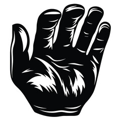Stylized Black and White Hand Illustration Depicting Rough Texture and Bold Outlines