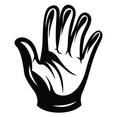 Obraz premium Stylized Illustration of an Open Hand in Black and White Style
